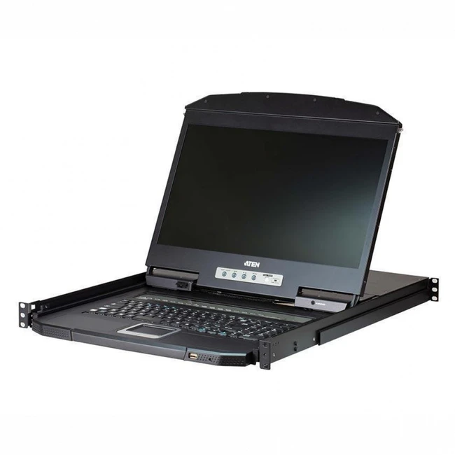 KVM-переключатель ATEN 8-Port PS/2-USB VGA Single Rail WideScreen LCD KVM Switch CL3108NX-ATA-RG