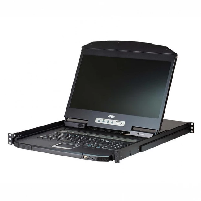 KVM-переключатель ATEN 16-Port PS/2-USB VGA Single Rail WideScreen LCD KVM Switch CL3116NX-ATA-RG