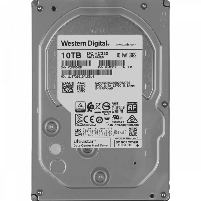 Серверный жесткий диск Western Digital Ultrastar DC HC330 WUS721010ALE6L4 WUS721010ALE6L4_0B42266 3,5 LFF, 10 ТБ, SATA