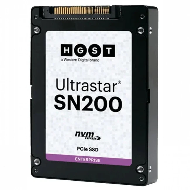 Серверный жесткий диск HGST SSD 6.4TB NVME U.2 Ultrastar SN200 NVMe MU HUSMR7664BDP301 (U.2, 6.4 ТБ, PCIe)