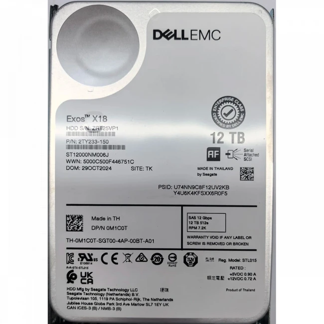 Серверный жесткий диск Dell 12Tb SAS Dell (161-BCPD) (3,5 LFF, 12 ТБ, SAS)