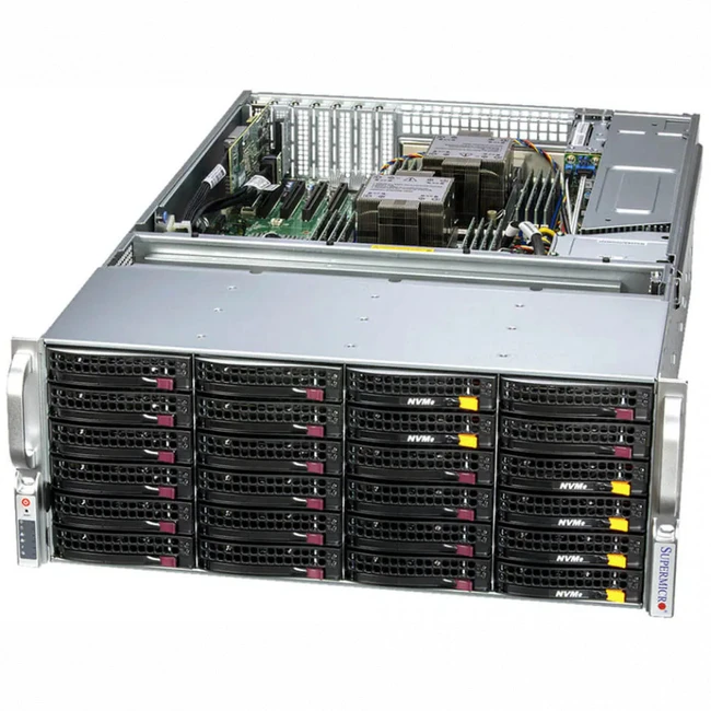 Сервер Supermicro 641E-E1CR36H SSG-641E-E1CR36H. 4U Rack, Xeon Gold 6444Y, 3600 МГц, 16, 45, 4 x 64 ГБ, SFF 2.5" + LFF  3.5", 36, 1x 480 ГБ