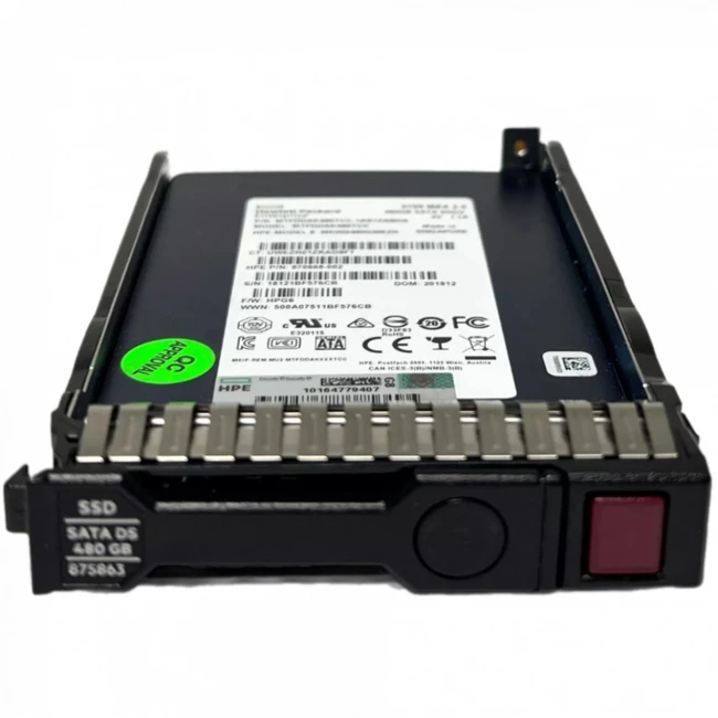 Серверный жесткий диск HPE 480GB SATA 6G SFF 875470-B21 (2,5 SFF, 480 ГБ, SATA)