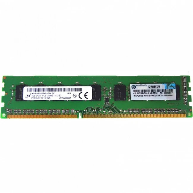 Серверная оперативная память ОЗУ HPE 4GB (1x4GB) Dual Rank x8 PC3-12800E (DDR3-1600) Unbuffered CAS-11 Memory Kit 669322-B21 (4 ГБ, DDR3)