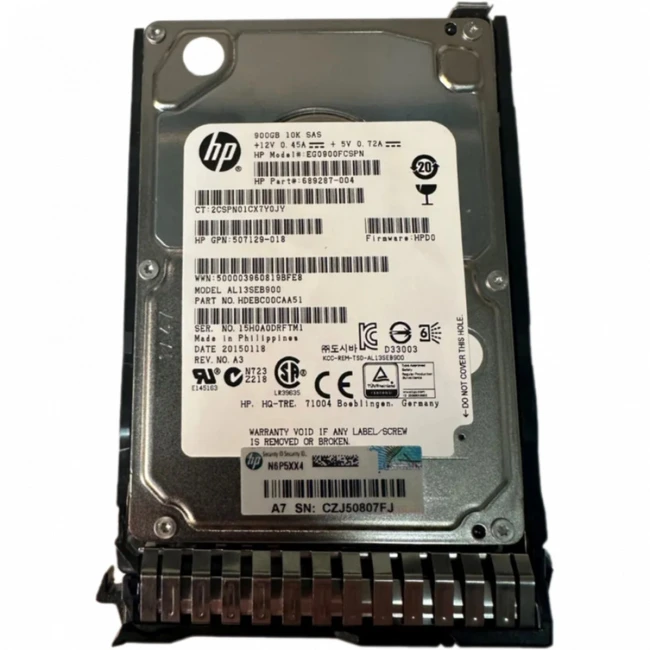 Серверный жесткий диск HPE 900GB 6G SAS 10K rpm SFF (2.5-inch) SC Enterprise 652589-B21 (2,5 SFF, 900 ГБ, SAS)