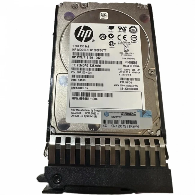 Серверный жесткий диск HPE 1.2TB SAS 10K SFF 693648-B21 2,5 SFF, 1.2 ТБ, SAS