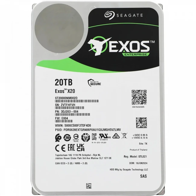 Серверный жесткий диск Seagate Exos X20 ST20000NM002D ST20000NM002H 3,5 LFF, 20 ТБ, SATA