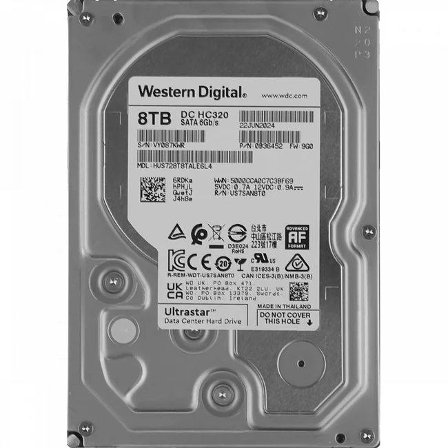 Серверный жесткий диск HGST Ultrastar 7K8 HUS728T8TALE6L4 3,5 LFF, 8 ТБ, SATA