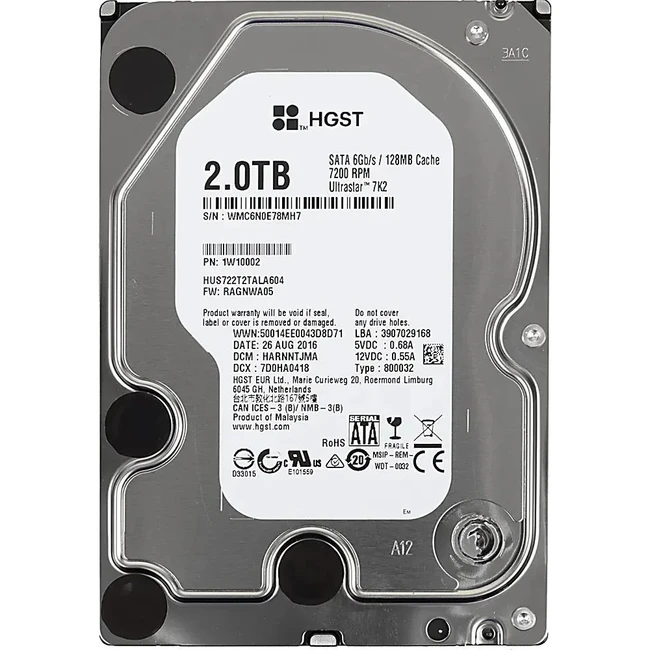 Серверный жесткий диск Western Digital HUS722T2TALA604 1W10002 (3,5 LFF, 2 ТБ, SATA)
