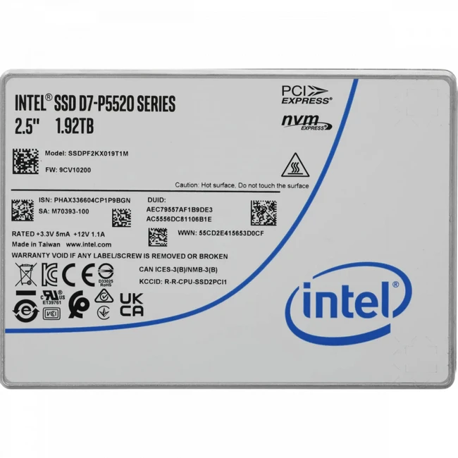 Серверный жесткий диск Intel SSDPF2KX019T1 (2,5 SFF, 1.92 ТБ, NVMe)
