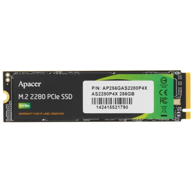 Жесткий диск Apacer AP256GAS2280P4X SSD (твердотельные), 256 ГБ, M.2, PCIe