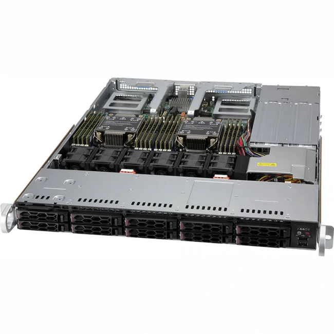 Сервер Supermicro SYS-120C-TN10R/6330 1U Rack, Xeon Gold 6330, 2000 МГц, 28, 42, 4 x 32 ГБ, SFF 2.5", 10