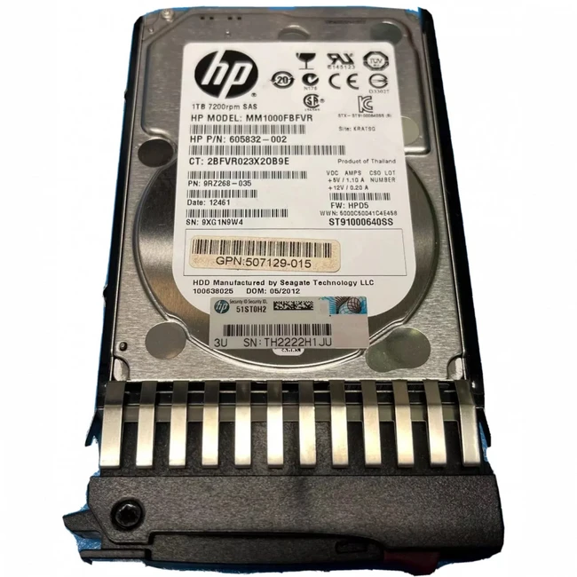 Серверный жесткий диск HPE 1TB 6G SAS 7.2K rpm SFF (2.5-inch) Dual Port Midline 605835-B21 (2,5 SFF, 1 ТБ, SAS)