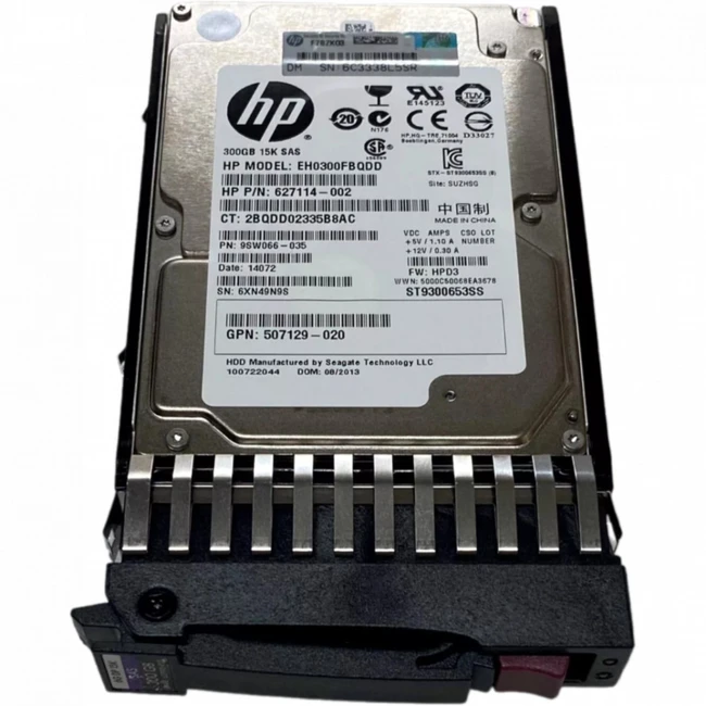 Серверный жесткий диск HPE 300GB 6G SAS 15K rpm SFF (2.5-inch) Enterprise 627117-B21 2,5 SFF, 300 ГБ, SAS