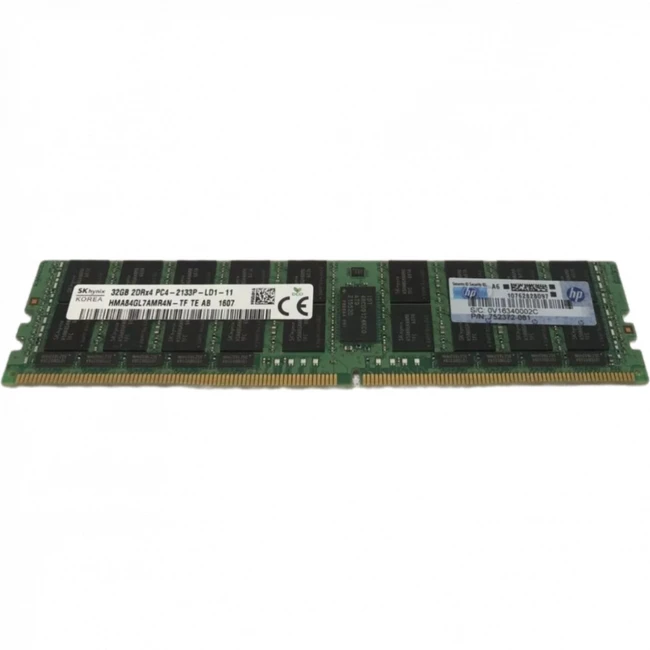 Серверная оперативная память ОЗУ HPE 32GB (1x32GB) Quad Rank x4 DDR4-2133 CAS-15-15-15 Load Reduced 726722-B21 (32 ГБ, DDR4)