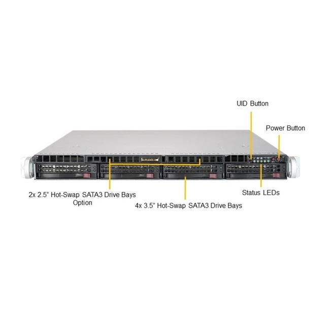 Серверная платформа Supermicro SERVER SYS-5019S-W4TR Rack (1U)