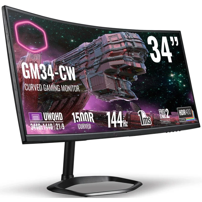 Монитор Cooler Master CMI-GM34-CWQA-EK (34 ", VA, Ultra-Wide QHD 3440x1440 (21:9), 144 Гц)