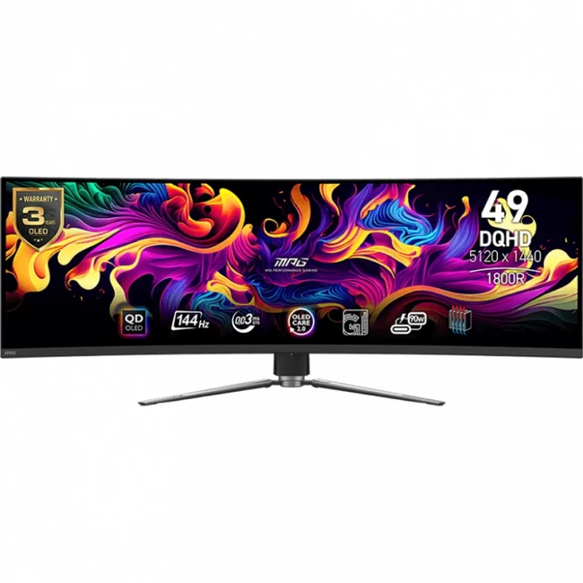 Монитор MSI MPG 491CQPX 9S6-3FA84T-022 (49 ", QD-OLED, Dual Quad HD 5120x1440 (32:9), 240 Гц)