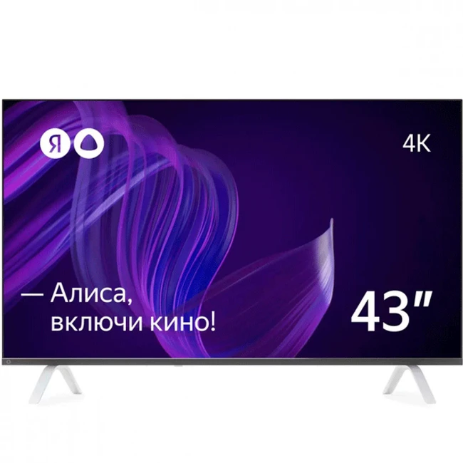 Телевизор Яндекс 43" умный телевизор с Алисой YNDX-00071 (43 ", Smart TV, Черный)