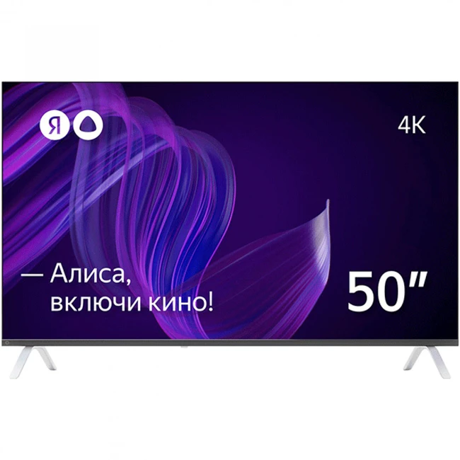 Телевизор Яндекс 50" умный телевизор с Алисой YNDX-00072 (50 ", Smart TV, Черный)