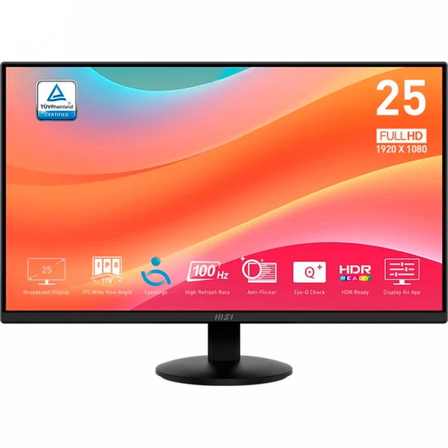 Монитор MSI Pro MP252L 9S6-3PD7CT-014 24.5 ", IPS, Full HD 1920x1080 (16:9), 100 Гц