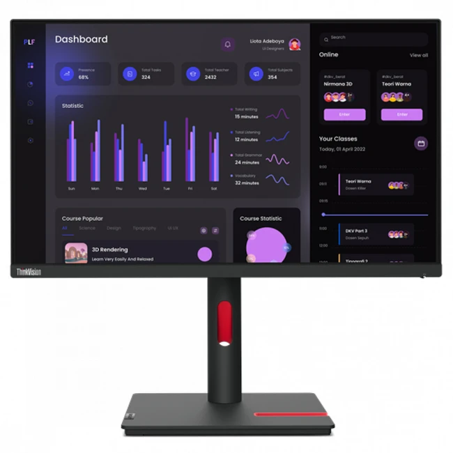 Монитор Lenovo ThinkVision T24i-30 63CFMATXEU 23.8 ", IPS, Full HD 1920x1080 (16:9), 60 Гц
