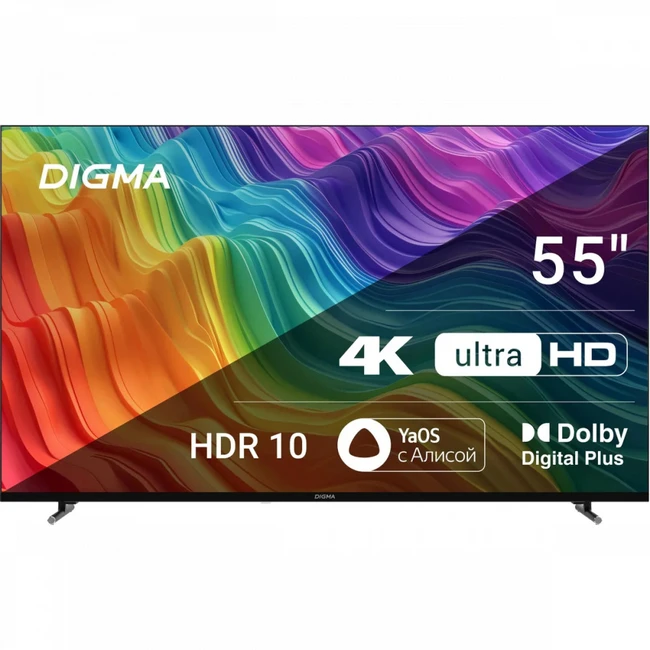 Телевизор Digma LED55UBB33 DM-LED55UBB33 (55 ", Smart TV, Черный)