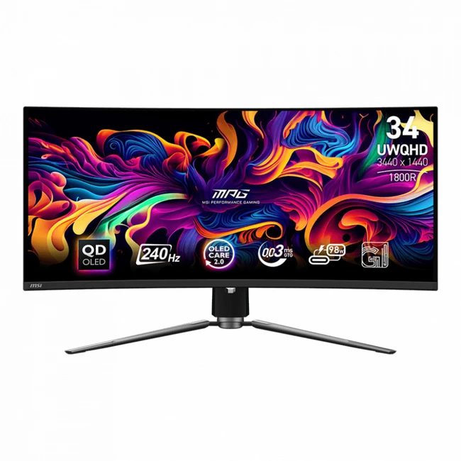 Монитор MSI MPG 341CQPX MPG 341CQPX QD-OLED (34 ", QD-OLED, Ultra-Wide QHD 3440x1440 (21:9), 240 Гц)