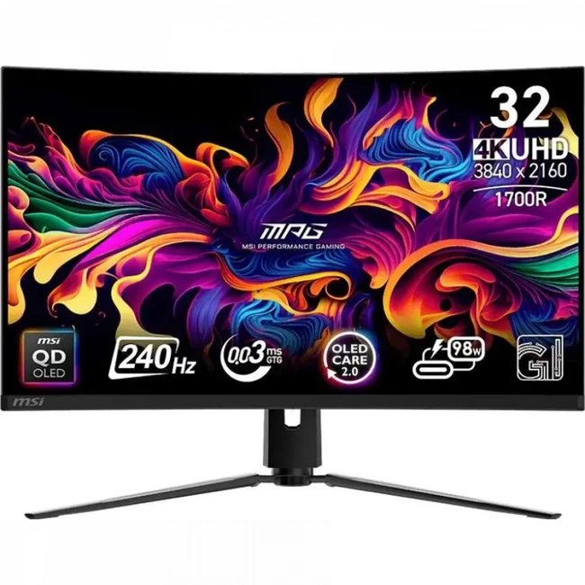 Монитор MSI MPG 321CURX QD-OLED 9S6-3DD64T-003 (31.5 ", QD-OLED, 4K UHD 3840x2160 (16:9), 240 Гц)