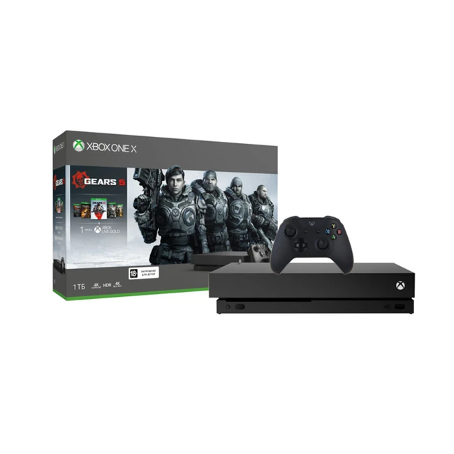 Аксессуары для смартфона Microsoft Xbox One X Black + GEARS 5 CYV-00331
