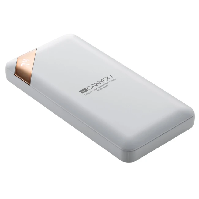Внешний аккумулятор (Power Bank) Canyon CNE-CPBP10W 10000 мАч, Белый