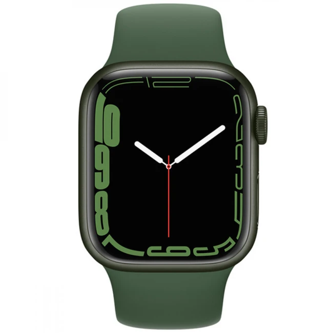 Apple Watch Series 7 GPS, 45mm Green Aluminium Case with Clover Sport Band MKN73GK/A