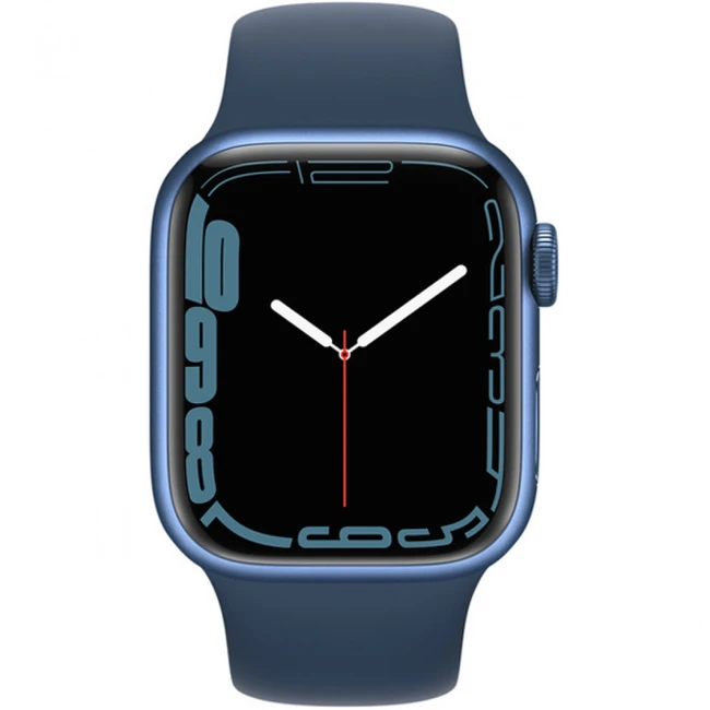 Apple Watch Series 7 GPS, 41mm Blue Aluminium Case with Abyss Blue Sport Band MKN13GK/A