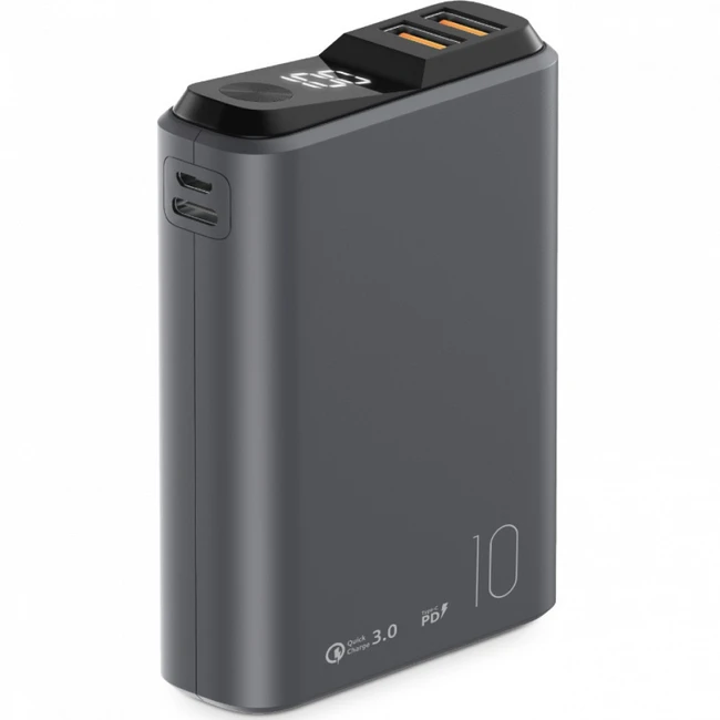 Внешний аккумулятор (Power Bank) OLMIO QS-10-BLACK (10000 мАч, Черный)
