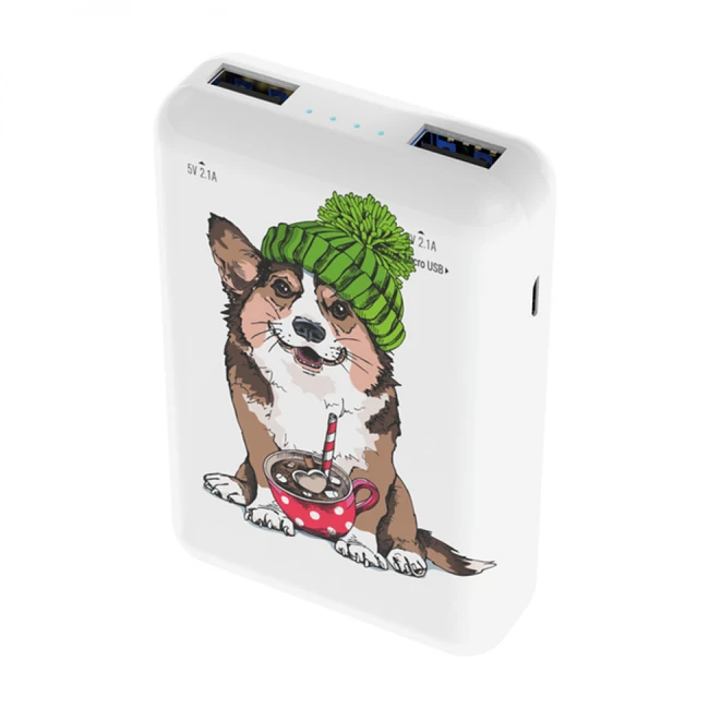 Внешний аккумулятор (Power Bank) Ritmix RPB-10007 Corgi RPB-10007-Corgi (10000 мАч, Белый)