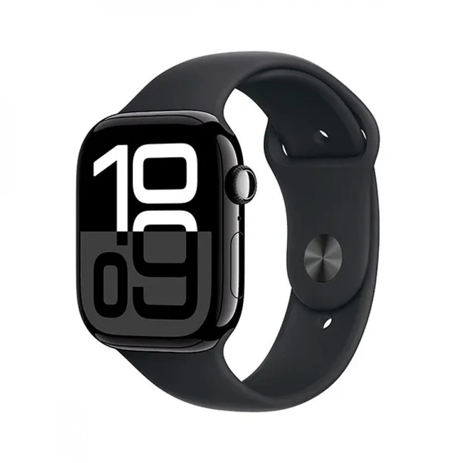 Apple Watch Series 10 GPS 46mm Jet Black Aluminium Case with Black Sport Band - S/M MWWP3QI/A (Смарт-часы)