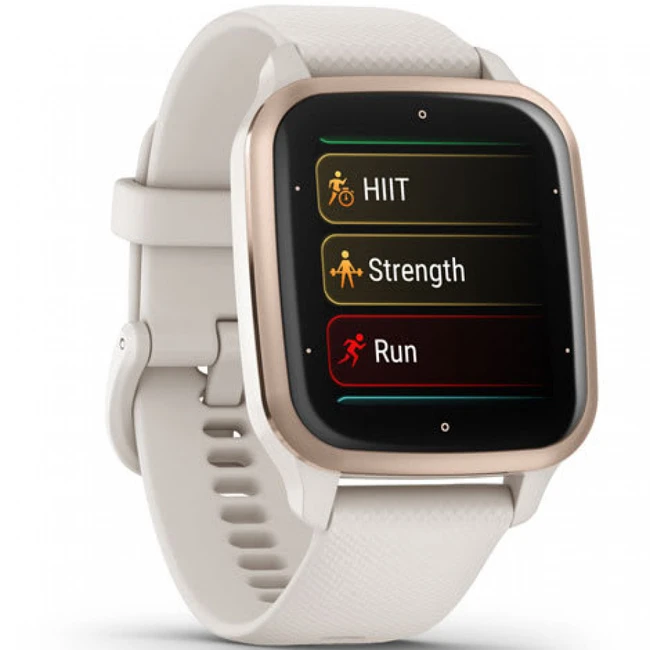 Garmin Venu Sq 2 - Music Edition Peach Gold Bezel with Ivory Case and Silicone Band 010-02700-11