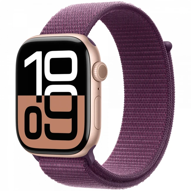 Apple Watch Series 10 GPS 42mm Rose Gold Aluminium Case with Plum Sport Loop MWWK3QI/A (Смарт-часы)