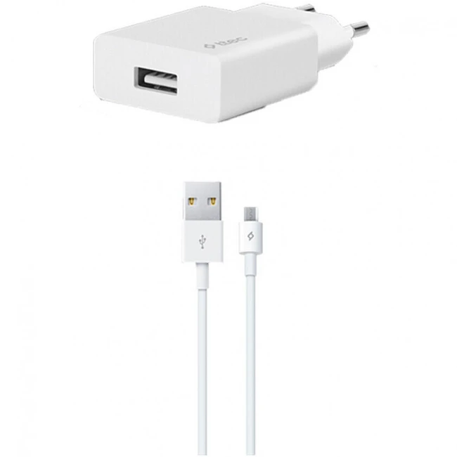 Ttec SmartCharger Travel Charger 2.1A Micro USB Cable White 2SCS20MB 2.1