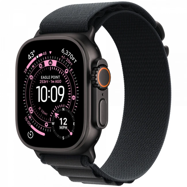 Apple Watch Ultra 3 GPS + Cellular 49mm Black Titanium Case with Black Alpine Loop - Medium MF0V4QR/A Смарт-часы