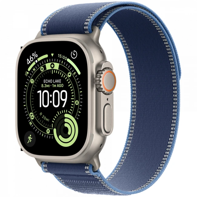 Apple Watch Ultra 3 GPS + Cellular 49mm Natural Titanium Case with Blue/Bright Blue Trail Loop - M/L MEWU4QR/A Смарт-часы