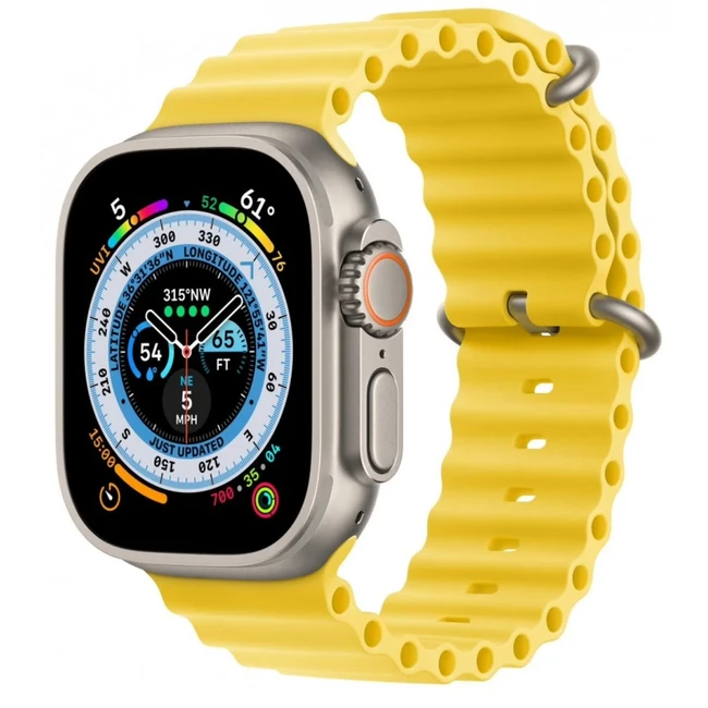 Apple Watch Ultra 49mm Titanium Case with Yellow ocean Band MNH93LL/A (Смарт-часы)