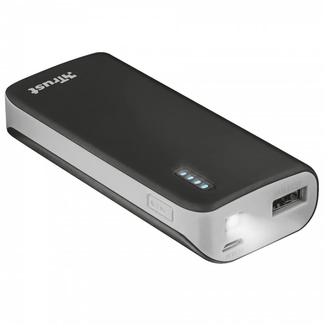 Внешний аккумулятор (Power Bank) Trust 21224 4400 мАч, Черный-Серый