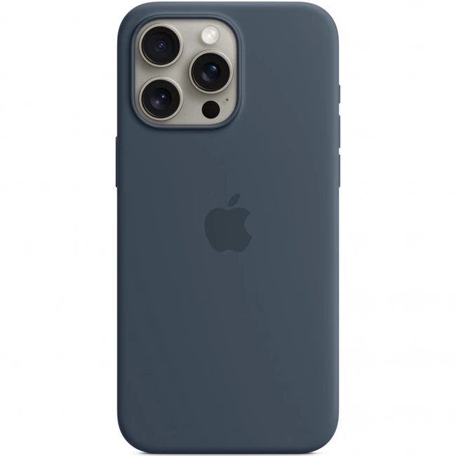 Аксессуары для смартфона Apple Чехол для iPhone 15 Pro Max Silicone Case with MagSafe - Storm Blue MT1P3ZM/A