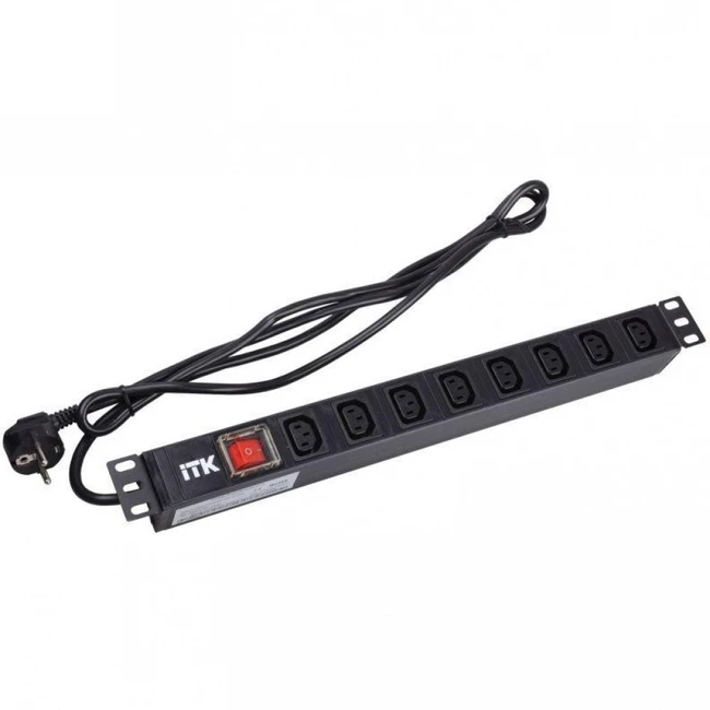 Аксессуар для серверного шкафа ITK PDU 8 розеток C13 с LED выключателем PH12-8C131