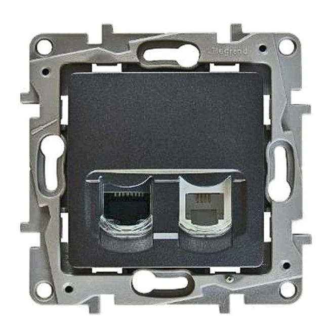 Сетевая розетка Legrand Розетка RJ11+RJ45 5e UTP АЛЮ ETIKA 672452