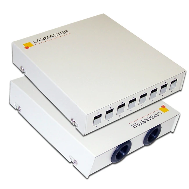 Оптический кросс LANMASTER Кросс оптический настенный, металлический, на 8 SC адаптеров LAN-FOBM-WM-8SC