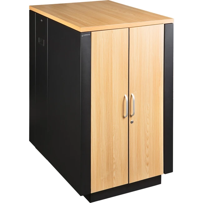 Серверный шкаф LANMASTER SOUNDPROOF звукоизолированный 24U 750x1130 мм, отделка под дерево, цвет лиственница LAN-DC-CBSP-24U-WD