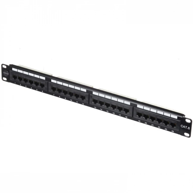 Патч-панель Netko P24T-KAJ-C6 PR (24 порта, UTP, Cat. 6)
