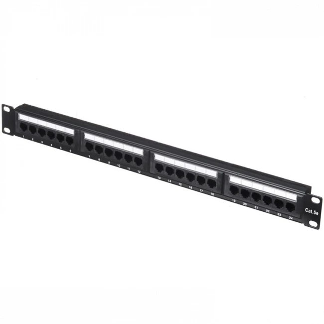 Патч-панель Netko UTP 19" 24 порта RJ45 610305 (24 порта, UTP, Cat. 5e)
